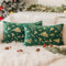 Softalker Kissenbezug 30x50 Weihnachten Grün Gold Samt 2er Set Schneemann Weihnachtsbaum Sofakissen Dekokissen Nackenkissen rechteckig Kissenhülle Weihnachtsdeko für Schlafzimmer Bettwäsche Geschenke