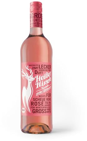 Heißer Hirsch Rosé Glühwein, 750 ml, Veganer Winzerglühwein (1 Flasche, 750, milliliter)