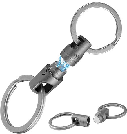 Generisch Schlüsselanhänger Magnetverbinder,Doppelendiger Drehbarer Schlüsselbund aus Titan-360°,Sicheres Verschlusssystem, Abnehmbarer Schlüsselanhänger-Anschluss für Karabiner