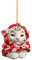 Weihnachtsanhänger Niedliche Schneeleoparden Baby Weihnachtsbaum Anhänger Autodekoration 2D Flach Acryl Weihnachtsbaum Anhänger Weihnachtsanhänger Personalisiert Hängende Ornamente