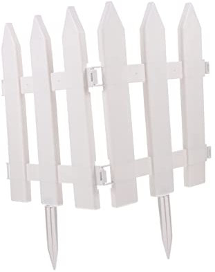 Garneck Set Di 2 Recinzioni Decorative in Plastica Bianca Per Giardino - Pannelli Modulari Per Cancelli e Alberi Di Natale - Recinzione Esterno Elegante e Resistente