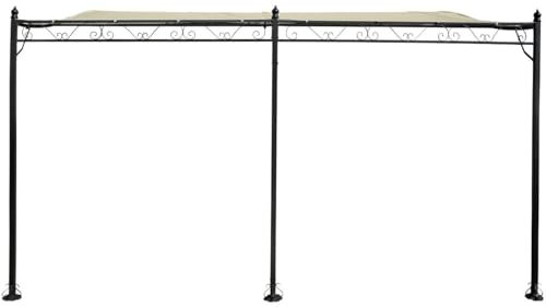 Habitat et Jardin Pergola tonnelle adossée en métal - 3 x 4 m - Beige