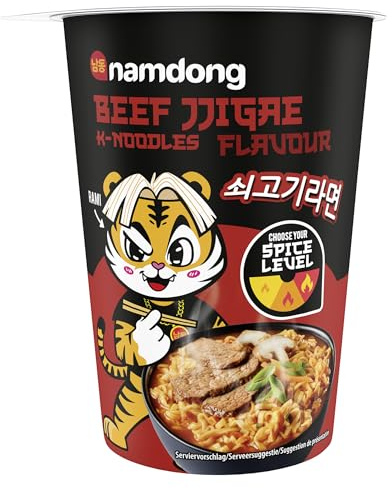 Namdong K-Noodles Beef Jjigae Flavour Pot Instant Nudeln auf koreanische Art mit extra Chili-Gewürzmischung 83 g