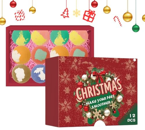 Bade Bälle Set | 12 Stück Badewannen Bälle Adventskalender,Pflegende Körperpflegeprodukte für Entspannendes Badezimmer Dampfbad Spa Salon Hotel,Für Spa Hotel Badezimmer Dampfer Feiertage