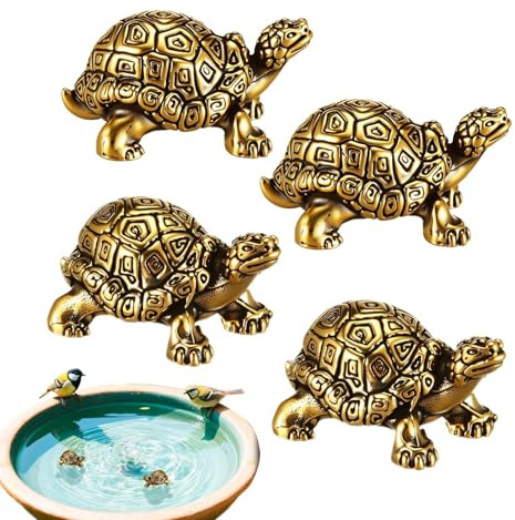 Generisch Kupferne Schildkröten Für Vogelbad 4-teilige Ornamente