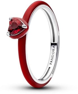 PANDORA Damen-Ring Silber Chakra rot Herz 193088C05