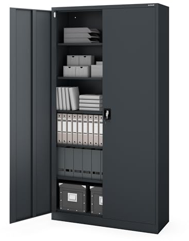 Jan Nowak Aktenschrank Büroschrank Metall hoch, abschließbar, 220x115x40 cm