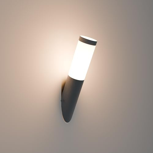 MATO Außenlampe Wand E27 Fassung - IP44 Outdoor Wetterfest - Wandleuchte Aussen aus Edelstahl - Aussenlampe, Außenwandleuchte, Wandlampe Außen, Außenleuchte - Ohne Leuchtmittel