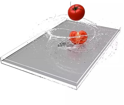 Réservoir d'eau en acrylique transparent, évier peu profond, boîte de photographie sous-marine, accessoires de bureau, plateau à café, plateau de rangement cosmétique (50 x 40 x 6 cm)