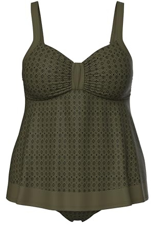 Ulla Popken Damen Tankini dunkel Khaki 46