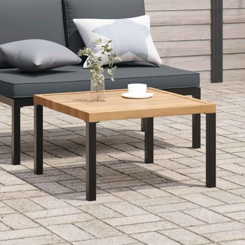 Sinkzol Garten Couchtisch schwarz 65x65x40 cm aus pulverbeschichtetem Aluminium, gartentisch terrassentisch balkontisch beistelltisch für Outdoor terrasse Balkon Garten Patio Veranda