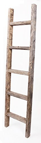 BarnwoodUSA Rustikale Deko Leiter – 100% up-cylced Wieder Holz 60 x 12 x 2.5 Weathered Gray