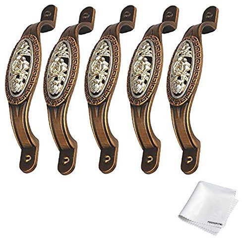 FBSHOP(TM) 5pcs Vintage Rose,Antik-Stil, Schrankknauf, Türknauf, Shabby-Chic-Stil,Zink Legierung Möbelknauf für Schränke, Schubladen, Anrichte, Schlafzimmer, Badezimmer