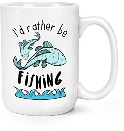 I'd Rather Be Fishing 15oz Large Mug Cup