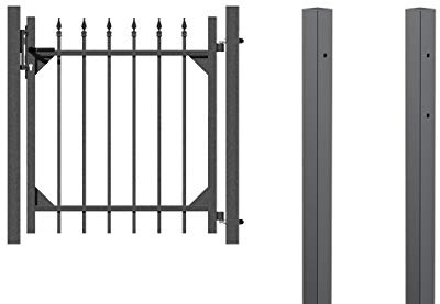Alberts 510459 Einzeltorset Chaussee, zum Einbetonieren | verschiedene Höhen - wahlweise in verschiedenen Farben | anthrazit | Höhe 120 cm | Breite 1 m