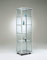 MHN Glasvitrine mit Rollen T 42,5 x B 52,5 x H 184,5 cm - schmale Glas Standvitrine abschließbar - Ausstellungs-Vitrine ohne Beleuchtung