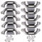 10pcs 98mm Poignée pour Tiroir Rétro Coquille, Fer Incurvé Bouton de Porte de Placard Vintage (Argent)