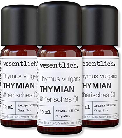 wesentlich. Thymianöl - ätherisches Öl - 100% naturrein (Glasflasche) - u.a. für Duftlampe und Diffuser (3x10ml)