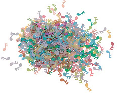Toyvian Noten Konfetti Musik Notenschlüssel Hinweis für Musik Party Geburtstag Hochzeit Dekoration Party Supplies (magische Farbe, 1 Packung 15g)