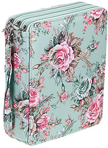 Sumnacon 120 Trous Trousse de Crayon, Sac de Crayon pour Dessinateur Professionnelle ou Amateur (Rose)