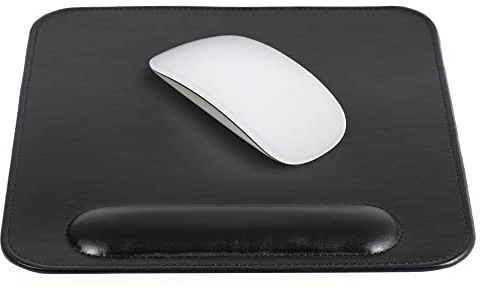 Londo Leder Mauspad mit Handgelenkauflage – rutschfeste Unterseite, Glatte Oberfläche, Ergonomisches Design