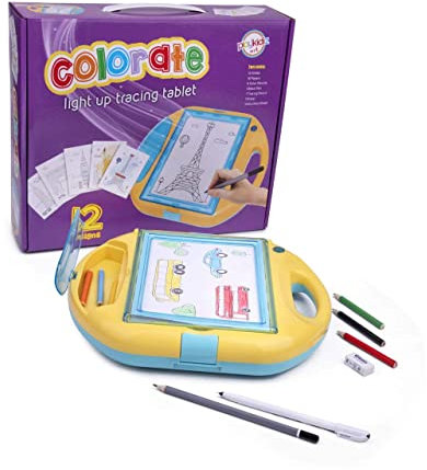Playkidiz Colorate Jr. Light Up Tracing Tablet, Creative Coloring Pad for Boys and Girls, Perfect Fun Birthday Gift for Kids of All Ages
