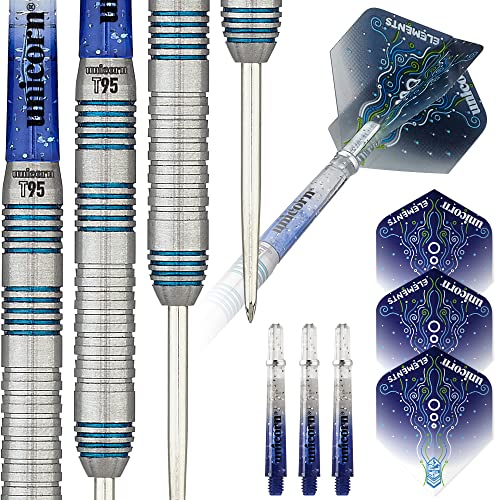 Unicorn Core XL T95 Dartpfeile mit Stahlspitze, blau, 23 g
