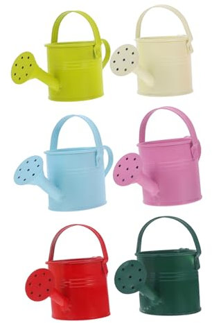 YARNOW Metal Watering can for Kids Small Indoor Gardening Sprinkler Kettle with Controlled Water Flow for Succulents and House Plants 6 Pack