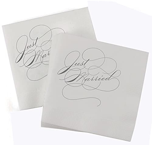 Hortense B. Hewitt Papierservietten, 50 Stück, bedruckt mit Happily Ever After, 12 cm (gefaltet)