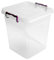 Asude Plastic Storage Box Boxes Lid Handles Food Container Home Kitchen Office Box UK, 10L Deep