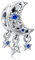 LaMenars Mond und Sterne 926 Sterling Silber Charms mit Cubic Zirkonia Anhänger für Europa Charm Armbänder, Weihnachtsgeschenke für Frauen Mädchen Armband und Halskette