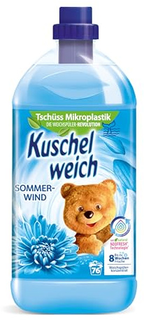 Kuschelweich Weichspüler - 2 l für 76 Wäschen, kuschlig-weich, hautverträglich, mikroplastikfrei - Sommerwind