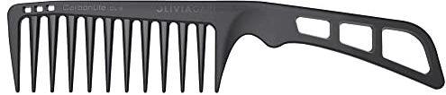 Olivia Garden CarbonLite Wide Tooth with Handle made of strong carbon, ultra-light, hight heat resistant, durable and anti-static