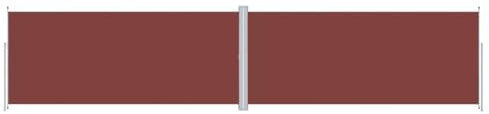 vidaXL Toldo Lateral Retráctil Jardín Separador Terraza Balcón Pantalla Solar Viento Enrollable Función Retroceso Automático Marrón 220x1000 cm