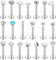 LOLIAS 20 Stück Tragus Knorpel Forward Helix Ohrstecker für Damen Herren Monroe Labret Piercing Ohr Lippen Nasen Edelstahl CZ Kugeln Herz Blume Medusa Flatback Piercings Ohrringe 16G