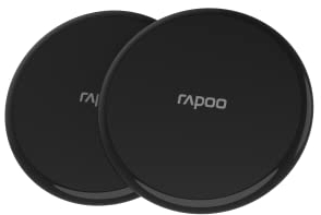 Rapoo XC105 Doppelpack kabelloses Induktionsladegerät für Smartphone, Ladegerät für iOS und Android (z.B. iPhone, AirPod, Samsung), flach, Qi-Laden, Schnellladen, Überladeschutz, schwarz