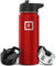 Edelstahl Trinkflasche mit Strohhalm - 650/950/1200/1800 ml - Kohlensäure Geeignet Auslaufsicher Doppelwandig Isoliert Thermosflasche BPA-Freie - Wasserflasche Sport Gym Fitness Reisen Kinder