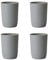 Topsky 4 Stück Zahnputzbecher Set, Trinkbecher Kunststoff für Erwachsene, Jugendliche und Kinder (280ml, Grau)