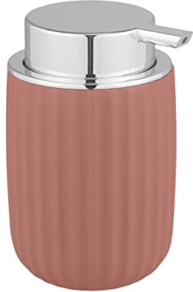 WENKO Dispenser di sapone Agropoli rosa antico, dosatore di sapone ricaricabile per 250 ml di sapone liquido in plastica di alta qualità con modellatura plastica e superficie strutturata, 7,5 x 12,5 x