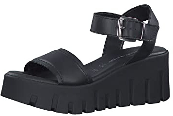 Tamaris Damen 1-1-28712-20 Sandale, Black Leather, 41 EU
