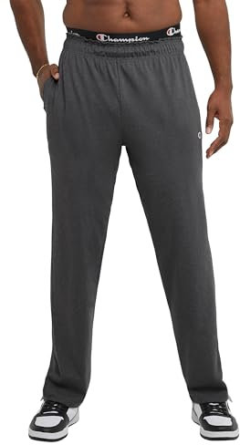 Champion Mens Lightweight Cotton Jogger Pants 30-36 Big & Tall, Granite Heather C Patch Logo, L Tall