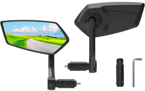 RBRL Extra Große Bar End Fahrradspiegel - Schlagfeste Spiegelfläche Rückspiegel für E-Bike Universal Fahrradrückspiegel (1 Paar)