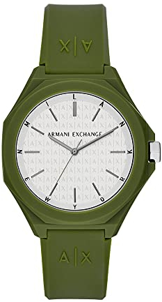 Armani Exchange Herrenuhr 3-Zeiger-Werk Nylon grün, AX4601