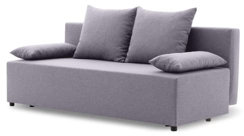 Couch SINE 190x75 mit schlaffunktion - Klassisch Design - Schlafcouch mit Stauraum - Kissen - Auswahl an Farben (LUX 05)