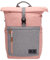Kenorada Rucksack Whitney Roll-Up | moderner Tagesrucksack mit Rolltop | gepolstertes Laptopfach (bis 17) | verstellbare Schulterriemen | Zwei Außenfächer und Innenfach (rosa/grau)