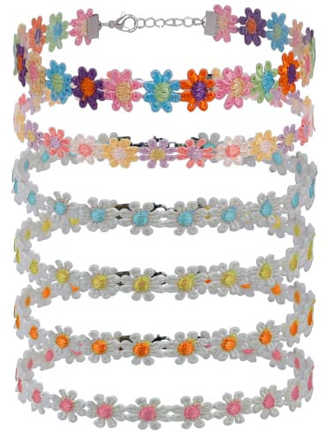 MILAKOO 6 St.Blumen Kropfband für Damen Tattoo Choker Set Frauen Spitze Halsband Halskette Mädchen
