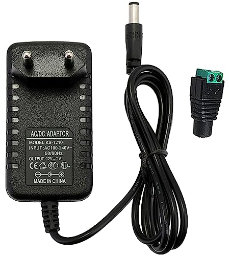 Arotelicht LED Trafo 12V Netzteil DC 2A LED Netzadapter Adapter Power Supply Steckernetzteil Transformator Strom für SMD5050 SMD3528 led Streifen Strip Stripe RGB Leiste
