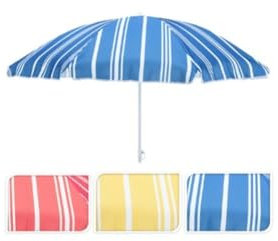 BigBuy Outdoor Parasol de plage à rayures Ø 180 cm