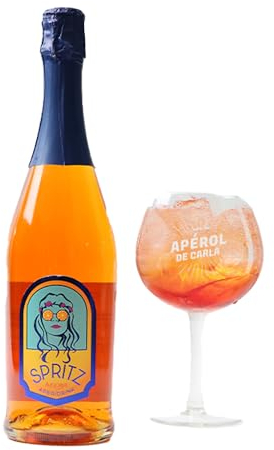 CADEAUX.COM - Verre à Spritz Personnalisé avec un Message - Lot de 2 Verres Personnalisables et sa Bouteille de Spritz - Cadeau Original Homme, Femme, Couple - Cadeau Personnalisable