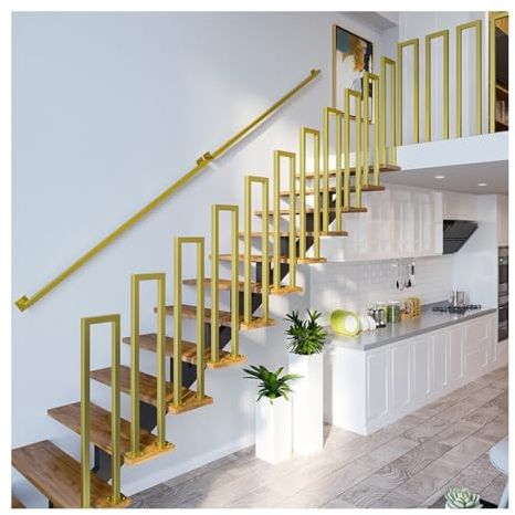 YFSJJ Handlauf Geländer für Treppen,Golden U-förmiger Geländer Treppe,Haushaltszaun,Villa Dachboden,Balkone,Flure,Wohnungen,Drinnen und Draußen Treppe Handlauf (Size:U 95cm,Color:Golden)